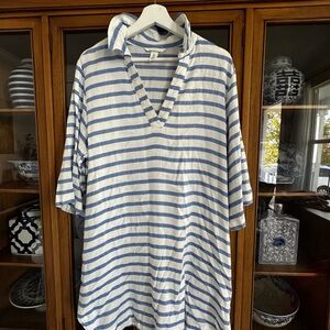 H&M Blue and White Striped Mini Dress